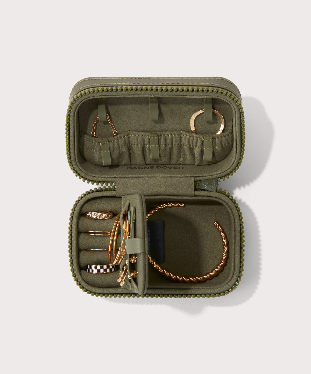 Frankie Jewelry Case in Dark Moss, Small - Image 3